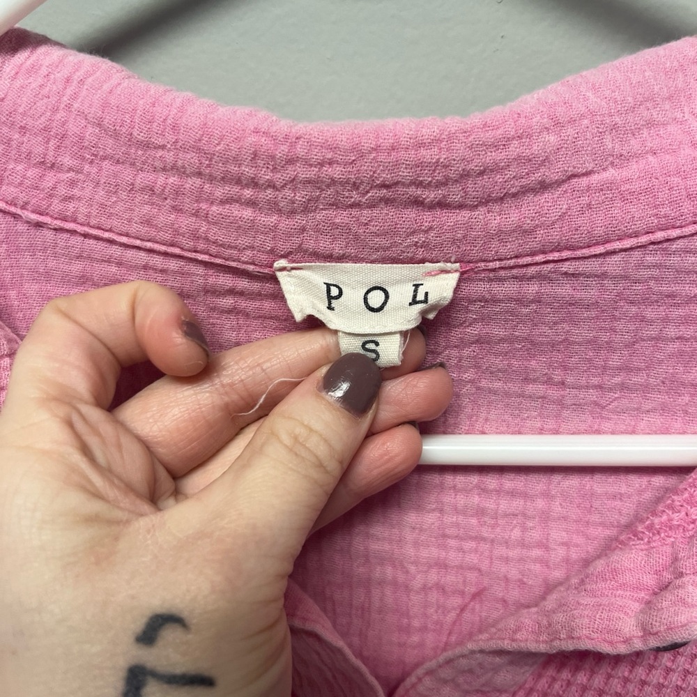 POL Rose Textured Button-Up - Picture 2 of 4